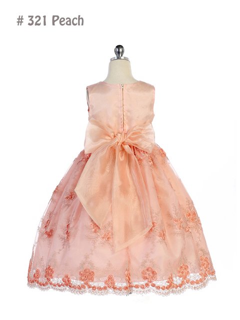 girls floral dress with scalloped hem